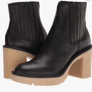 Dolce Vita black boots with tan bottoms nwob